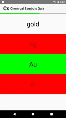 Chemical Symbols Quiz android App screenshot 0