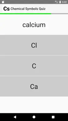 Chemical Symbols Quiz android App screenshot 1