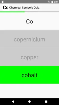 Chemical Symbols Quiz android App screenshot 2